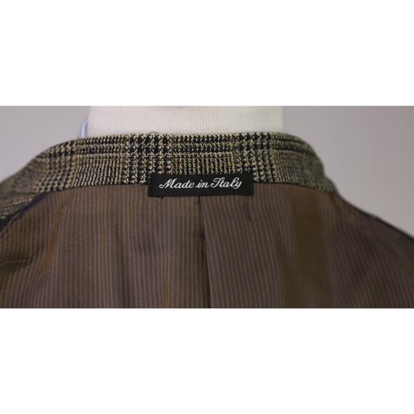 Pal Zileri Black Brown Tan Plaid Knit Wool Sportcoat Blazer 42L - Picture 9 of 9